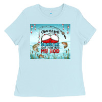Baby Blue show me your bobbers and i will show my rod Ladies Tee - MaliasSmallBusiness