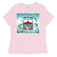 Bubblegum Pink show me your bobbers and i will show my rod Ladies Tee - MaliasSmallBusiness