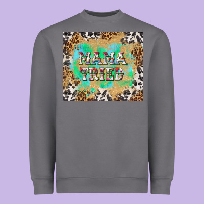 Mama Tried With Leopard And Cowhide Tumbler Tbs Heavyweight Sweatshirt Designed By Tumblerdesignbyshophia
