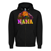 Black basketball nana Zipper Hoodie - OliviaCreatesArt