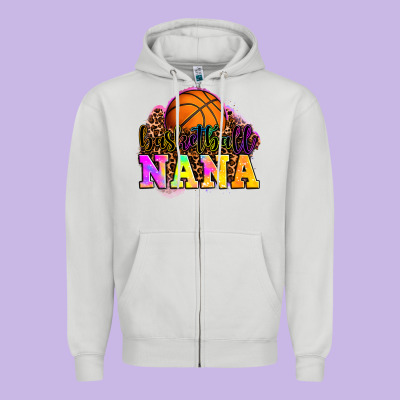 Basketball Nana Zipper Hoodie Designed By Oliviacreatesart