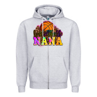 Heather Grey basketball nana Zipper Hoodie - OliviaCreatesArt