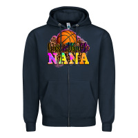 Navy basketball nana Zipper Hoodie - OliviaCreatesArt
