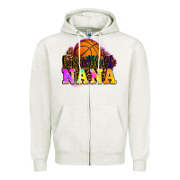 Oatmeal Heather basketball nana Zipper Hoodie - OliviaCreatesArt