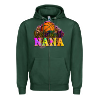 Sports Green basketball nana Zipper Hoodie - OliviaCreatesArt