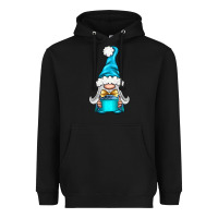 Black winter gnome with gift Heavyweight Hoodie - BundleAndBundleShop