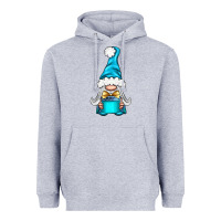 Heather Grey winter gnome with gift Heavyweight Hoodie - BundleAndBundleShop