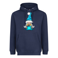 Navy winter gnome with gift Heavyweight Hoodie - BundleAndBundleShop