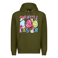 Army Green Happy Easter eggs Premium Hoodie - OliviaCreatesArt