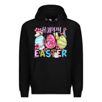 Black Happy Easter eggs Premium Hoodie - OliviaCreatesArt