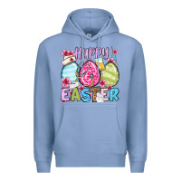 Colony Blue Happy Easter eggs Premium Hoodie - OliviaCreatesArt