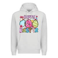 Dove Grey Happy Easter eggs Premium Hoodie - OliviaCreatesArt