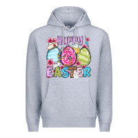 Heather Grey Happy Easter eggs Premium Hoodie - OliviaCreatesArt