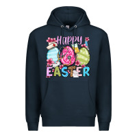 Navy Happy Easter eggs Premium Hoodie - OliviaCreatesArt
