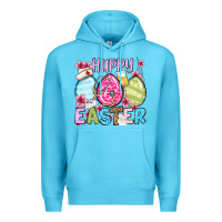 Ocean Blue Happy Easter eggs Premium Hoodie - OliviaCreatesArt