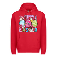 Red Happy Easter eggs Premium Hoodie - OliviaCreatesArt