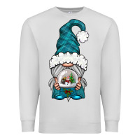 Dove Grey winter gnome with snow globe Premium Sweatshirt - BundleAndBundleShop
