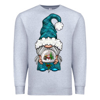 Heather Grey winter gnome with snow globe Premium Sweatshirt - BundleAndBundleShop