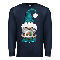 Navy winter gnome with snow globe Premium Sweatshirt - BundleAndBundleShop