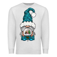 Oatmeal Heather winter gnome with snow globe Premium Sweatshirt - BundleAndBundleShop