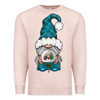 Pale Pink winter gnome with snow globe Premium Sweatshirt - BundleAndBundleShop