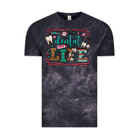 Cloud Black Dental life leopard frame Vintage Tee - LillyAllenDesigns