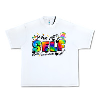 White self love tie dye Urban Heavy Tee - Artiststas