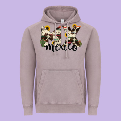 Mexico State Cowhide Serape Cactus Vintage Hoodie Designed By Ranaportraitstore