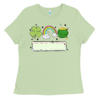 Matcha st patrick's trio name patch Ladies Tee - MaliasSmallBusiness
