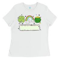 White st patrick's trio name patch Ladies Tee - MaliasSmallBusiness