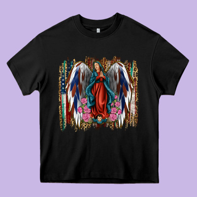 Lady Of Guadalupe 4th Of July Heavy Core Tee Designed By Jasminsmagicworld