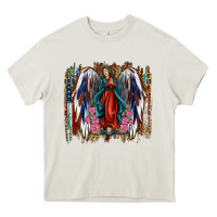 Cream Lady of Guadalupe 4th of july Heavy Core Tee - Jasminsmagicworld