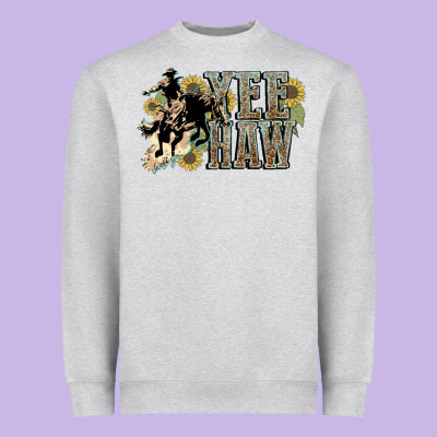 Yee Haw Cowboy Western Heavyweight Sweatshirt Designed By Howdyjamesfarm