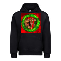 Black christmas red angus calf Urban Hoodie - LillyAllenDesigns