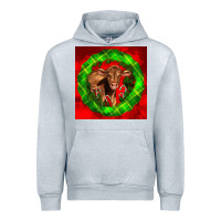 Heather Grey christmas red angus calf Urban Hoodie - LillyAllenDesigns