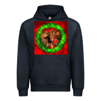 Navy christmas red angus calf Urban Hoodie - LillyAllenDesigns
