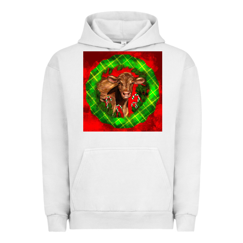 Christmas Red Angus Calf Urban Hoodie by LillyAllenDesigns | Teevron
