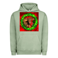 Pigment Oil Green christmas red angus calf Urban Hoodie - LillyAllenDesigns