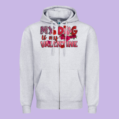 My Dog Is My Valentine Zipper Hoodie Designed By Oliviacreatesart