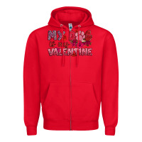 Red my dog is my valentine Zipper Hoodie - OliviaCreatesArt