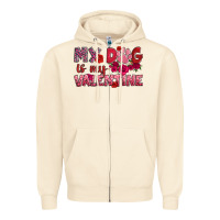 Sandshell my dog is my valentine Zipper Hoodie - OliviaCreatesArt