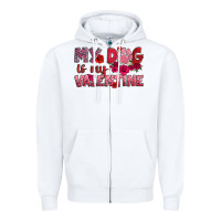 White my dog is my valentine Zipper Hoodie - OliviaCreatesArt