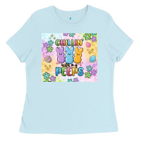 Baby Blue chillin' with my peeps Ladies Tee - MaliasSmallBusiness