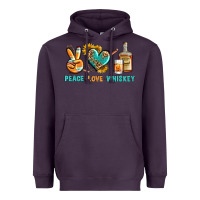 Plum Peace Love Whiskey Heavyweight Hoodie - BundleAndBundleShop