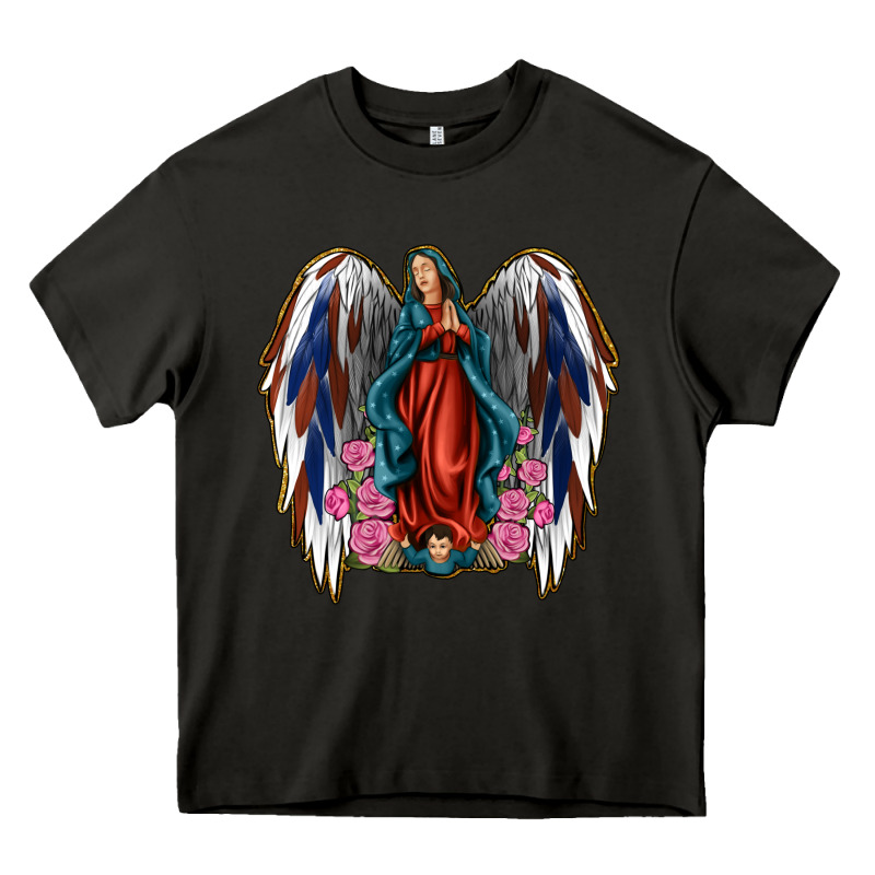 Angel Wing Lady Of Guadalupe 4th Of July Heavy Core Tee by Jasminsmagicworld | Teevron