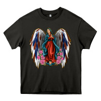 Asphalt Angel Wing Lady of Guadalupe 4th of July Heavy Core Tee - Jasminsmagicworld