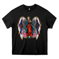 Black Angel Wing Lady of Guadalupe 4th of July Heavy Core Tee - Jasminsmagicworld