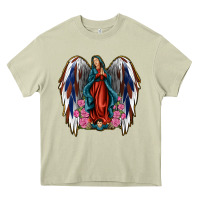 Mossy Angel Wing Lady of Guadalupe 4th of July Heavy Core Tee - Jasminsmagicworld