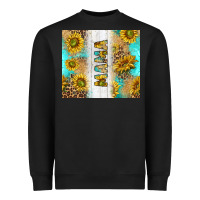 Western Mother's Day Mama With Turquoise And Sunflowers And Leopard Tu Heavyweight Sweatshirt | Teevron