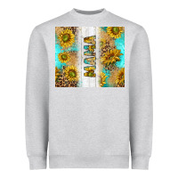 Heather Grey western mother's day mama with turquoise and sunflowers and leopard tu Heavyweight Sweatshirt - TumblerDesignByShophia